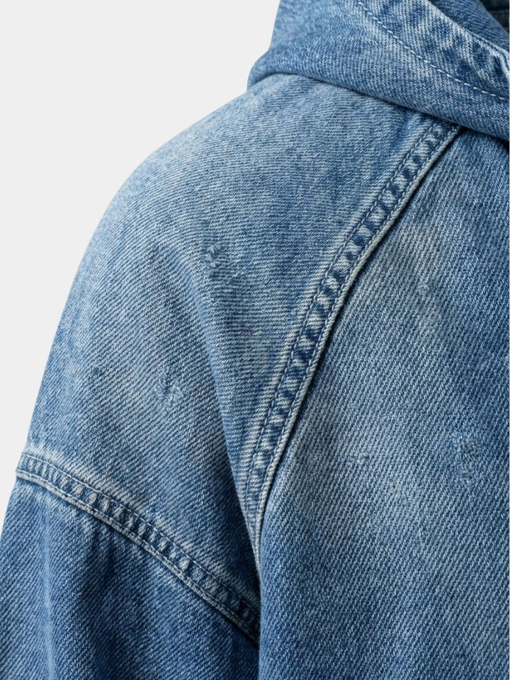 Chaqueta de Mezclilla Artisan con Capucha y Cierre de Cuarto