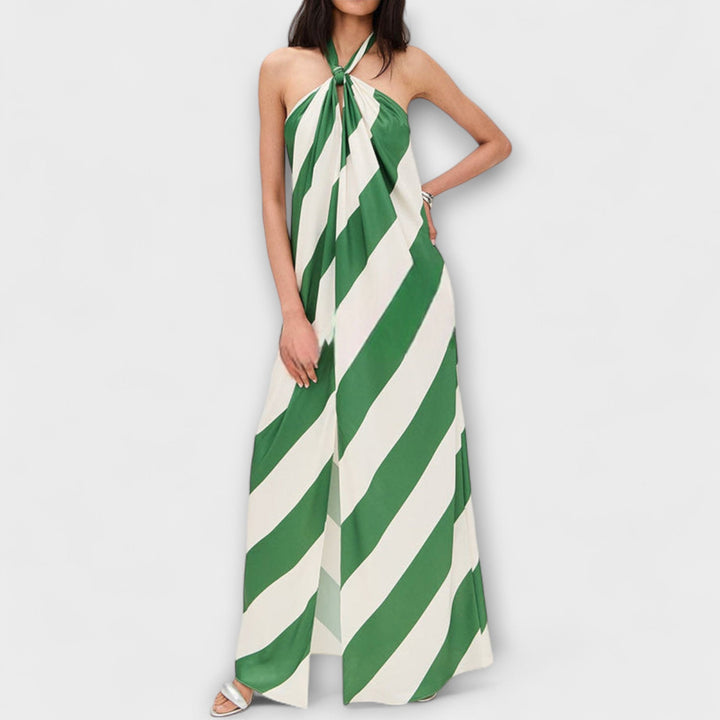 Marlowe - Vestido maxi con patrón a rayas y espalda descubierta