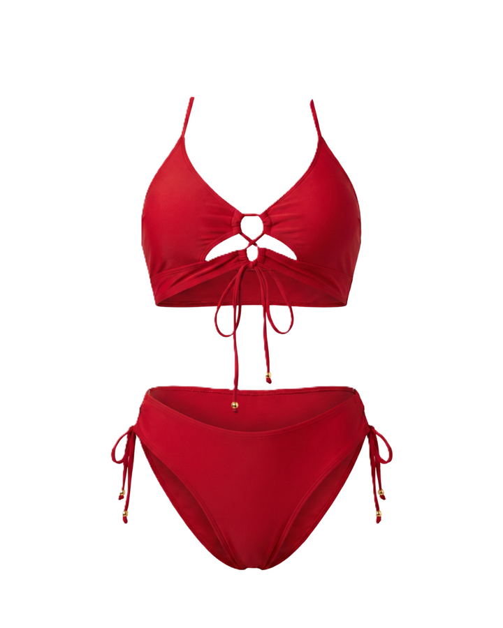 Casiana™ | Bikini con lazada frontal y estampado animal print