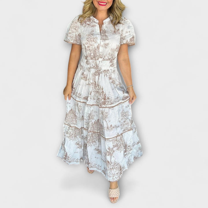 Eliza - Vestido maxi con estampado clásico