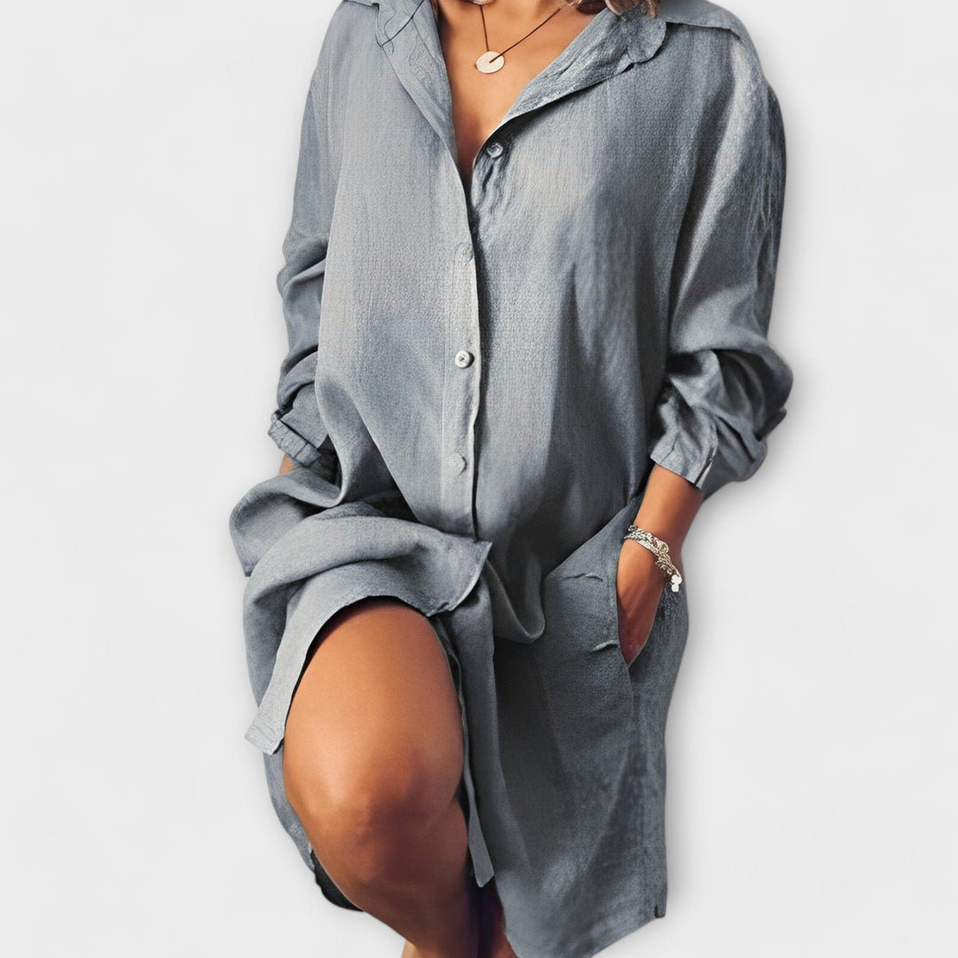 Blusa de lino casual para uso diario