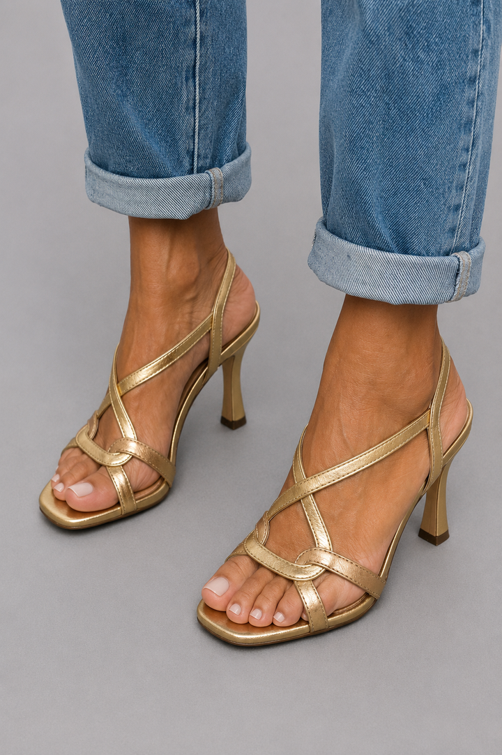 Aurora™ | Sandalias de Tacón con Tiras Cruzadas