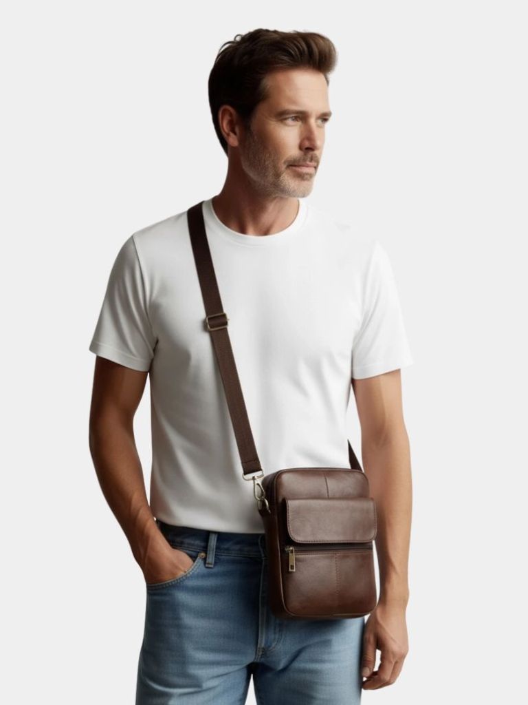 Bolso de Hombro Esencial de Cuero