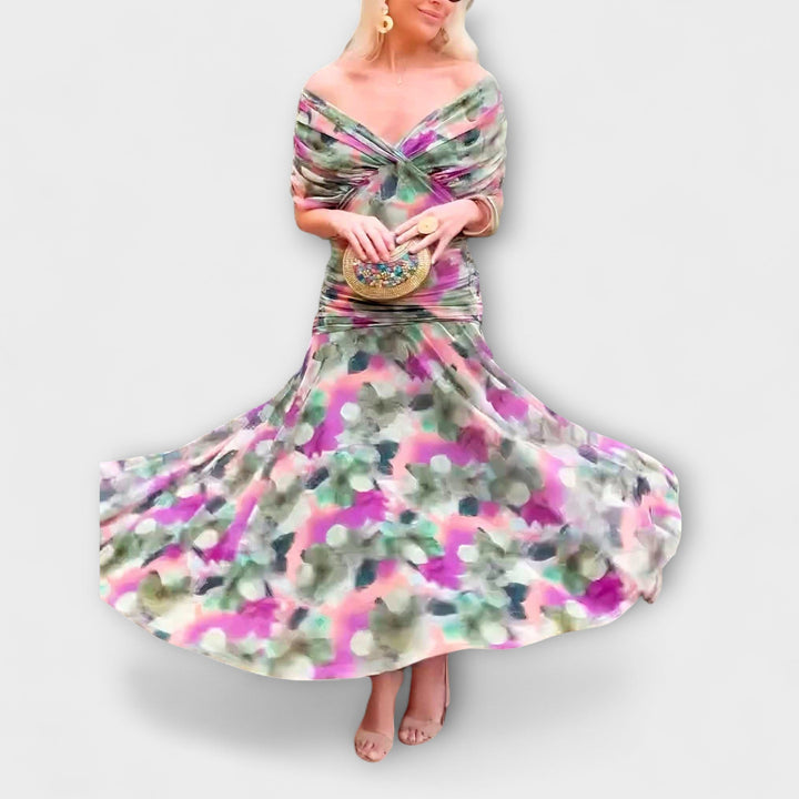 Aurora - Vestido maxi elegante con escote en V