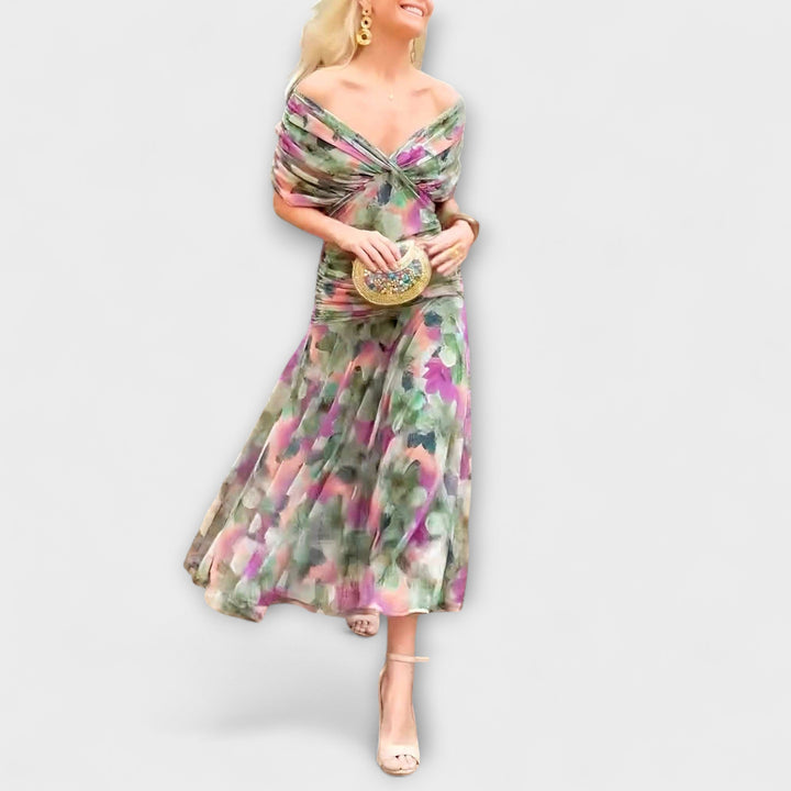 Aurora - Vestido maxi elegante con escote en V