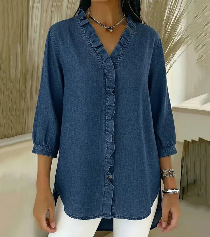 Amelia™ | Blusa de mezclilla