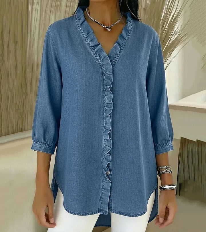 Amelia™ | Blusa de mezclilla