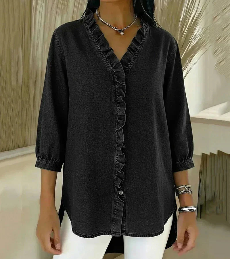 Amelia™ | Blusa de mezclilla