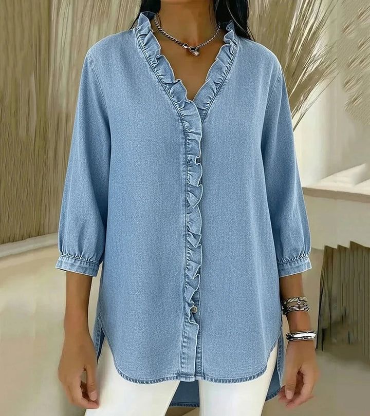 Amelia™ | Blusa de mezclilla