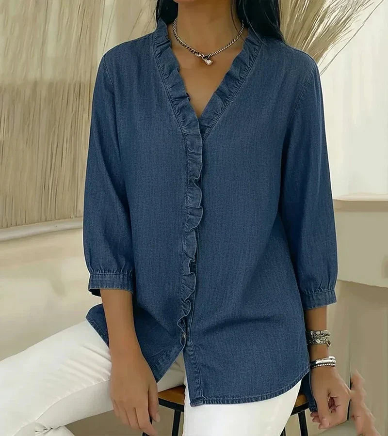 Amelia™ | Blusa de mezclilla