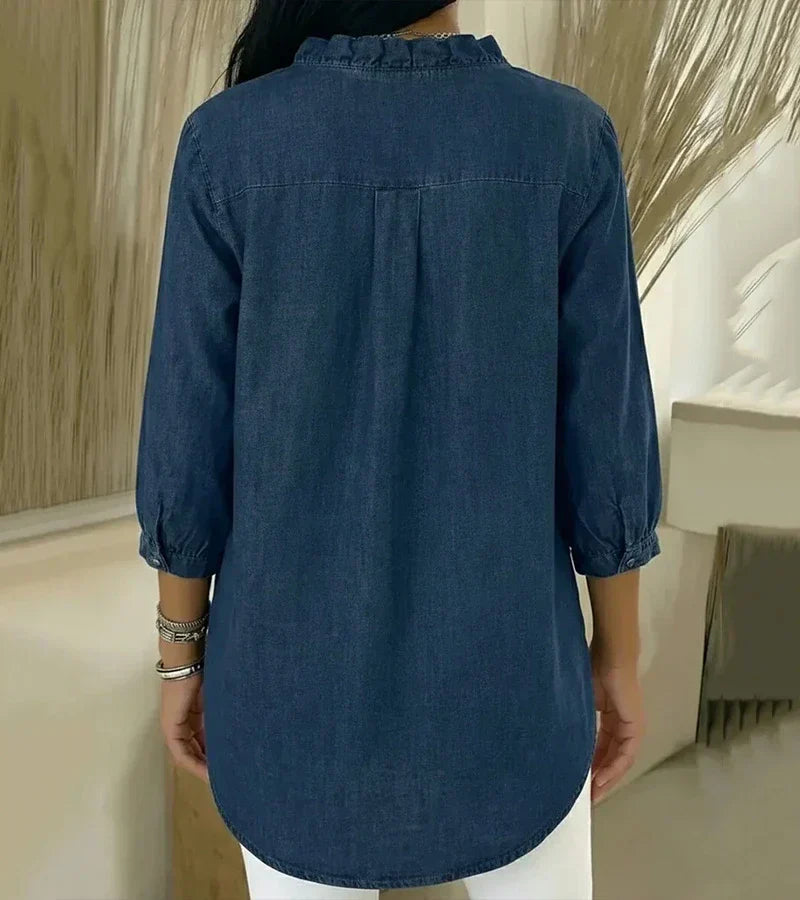 Amelia™ | Blusa de mezclilla