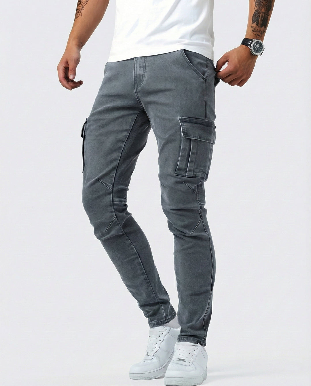 Pantalón Cargo Marino Elástico
