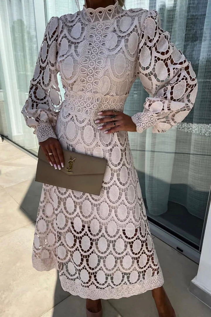 Eloah™ | Vestido Midi de Encaje Elegante