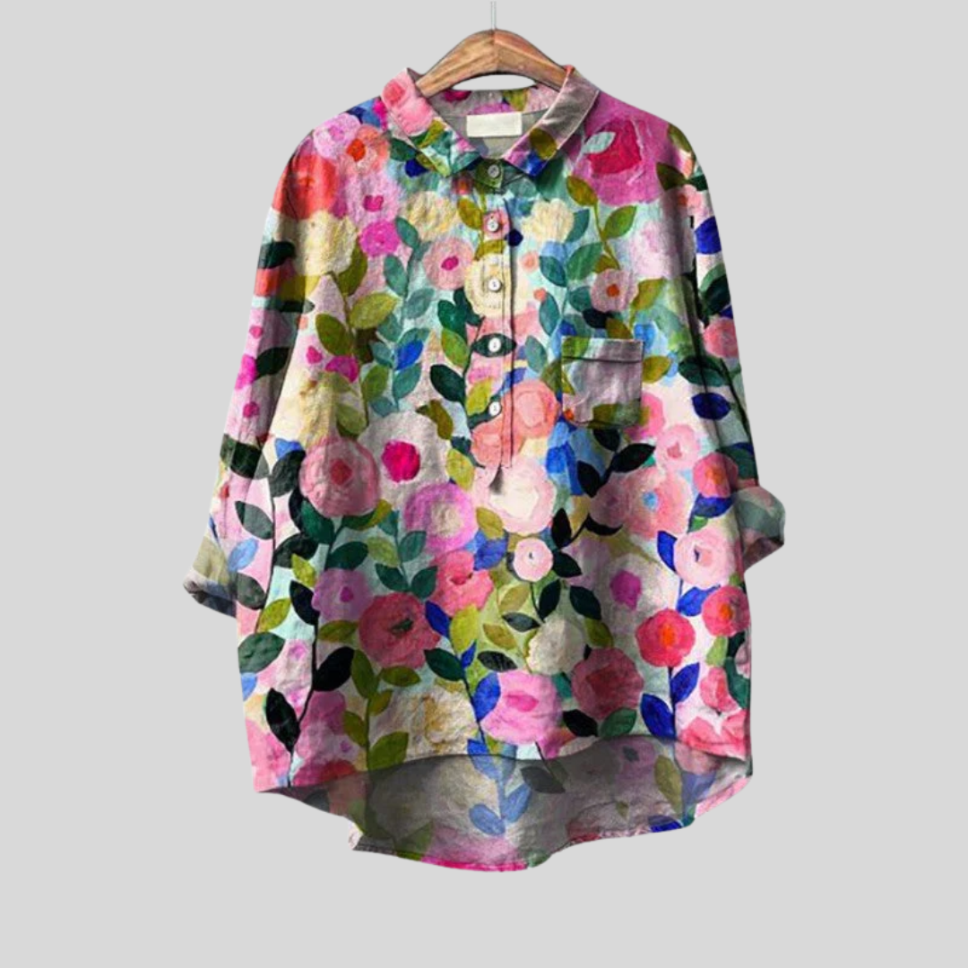 Blusa floral artística