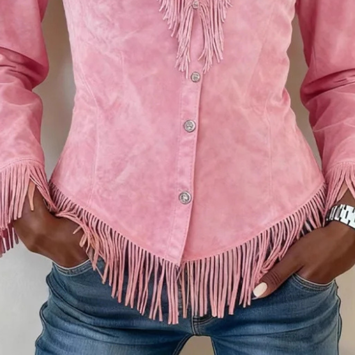 Blusa de ante con flecos