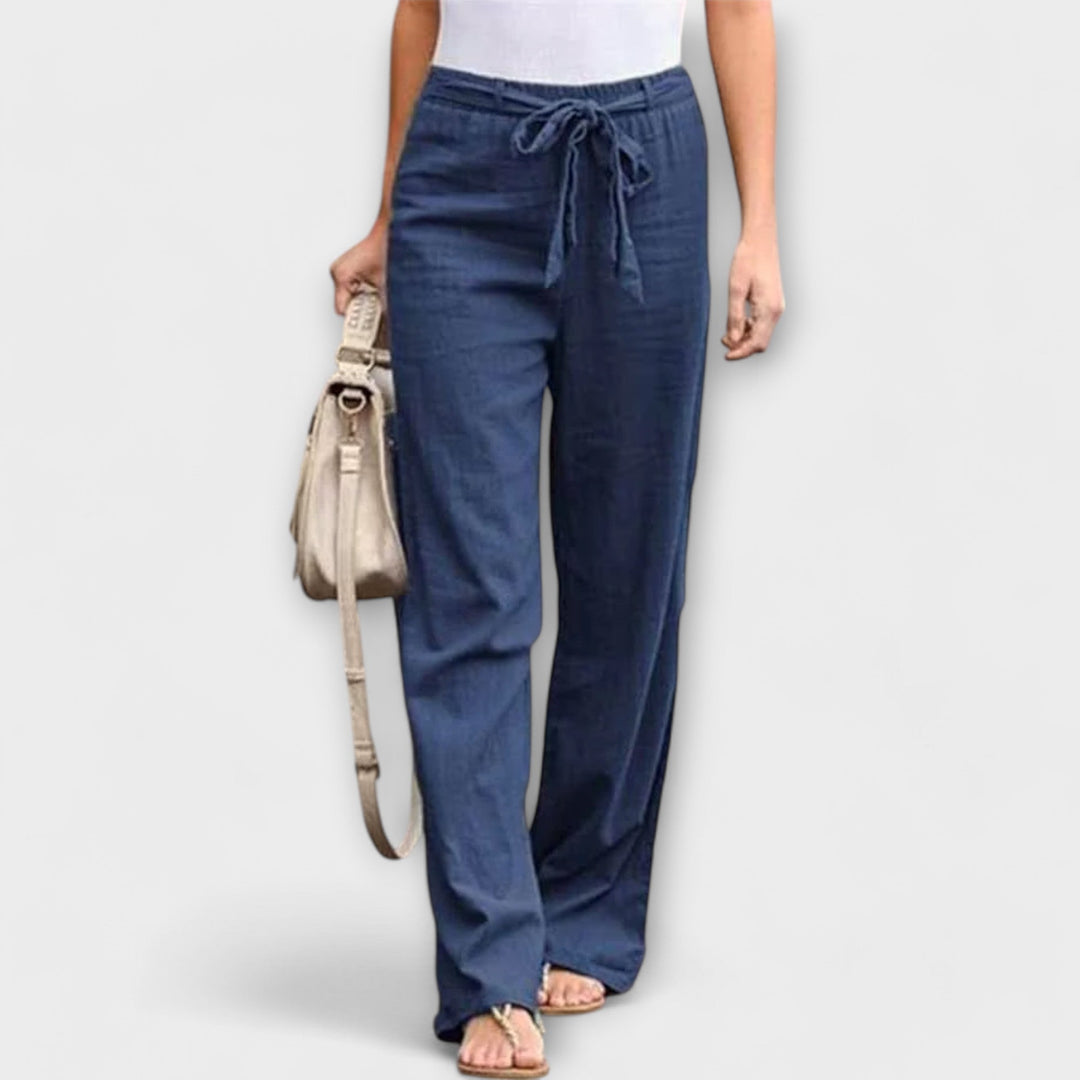Loreen - Pantalones de lino ligeros