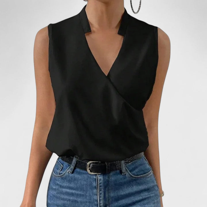 Simona - Camiseta Suave de Verano con Escote en V