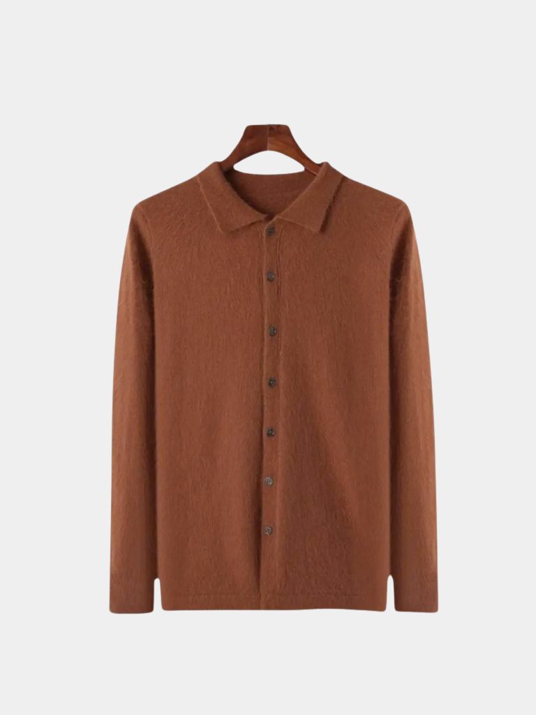 Cashmere Polo Cardigan