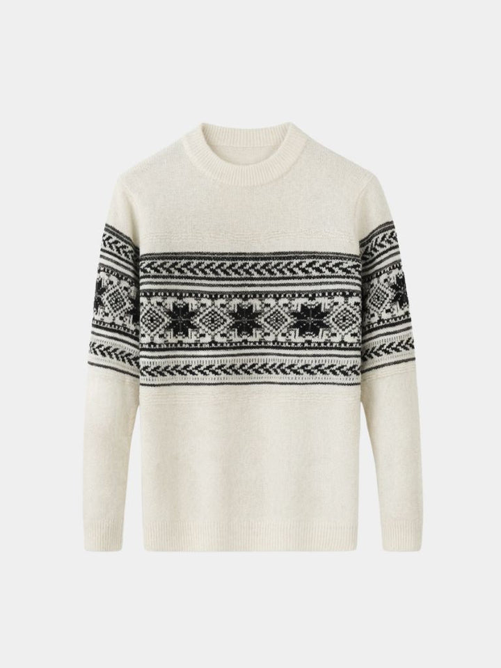 Suéter Pullover Fair Isle 100% Lana