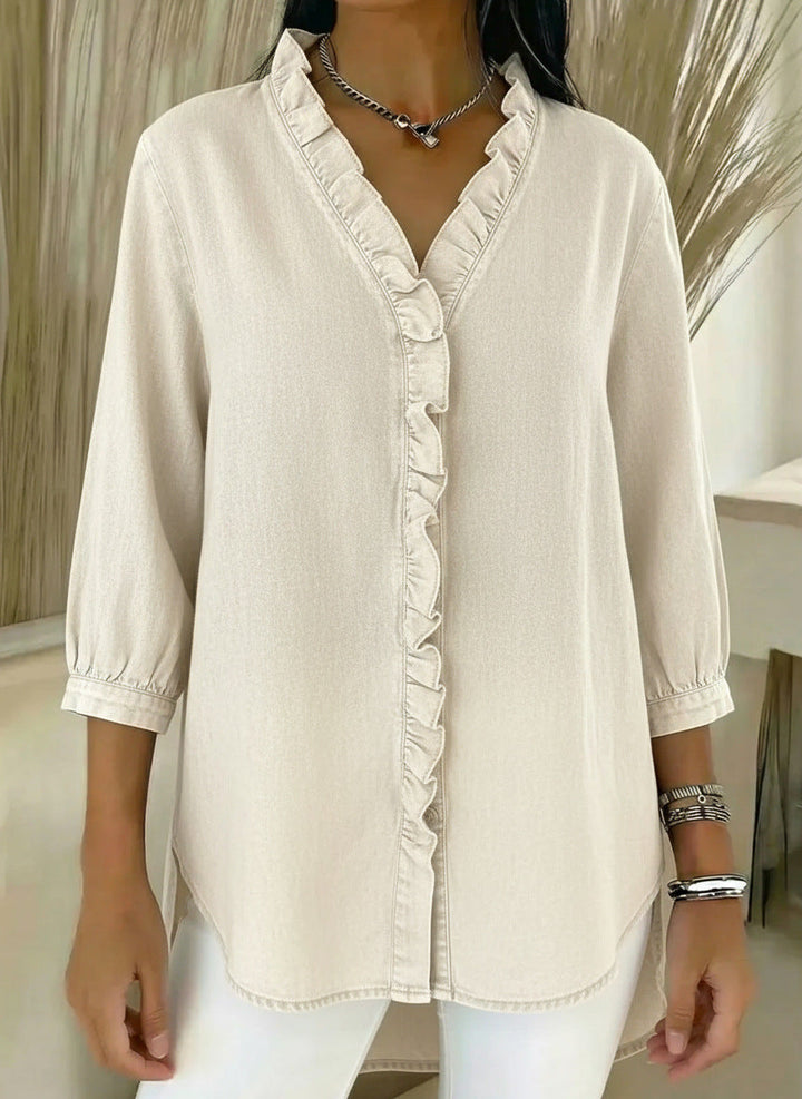 Camisa elegante con volantes