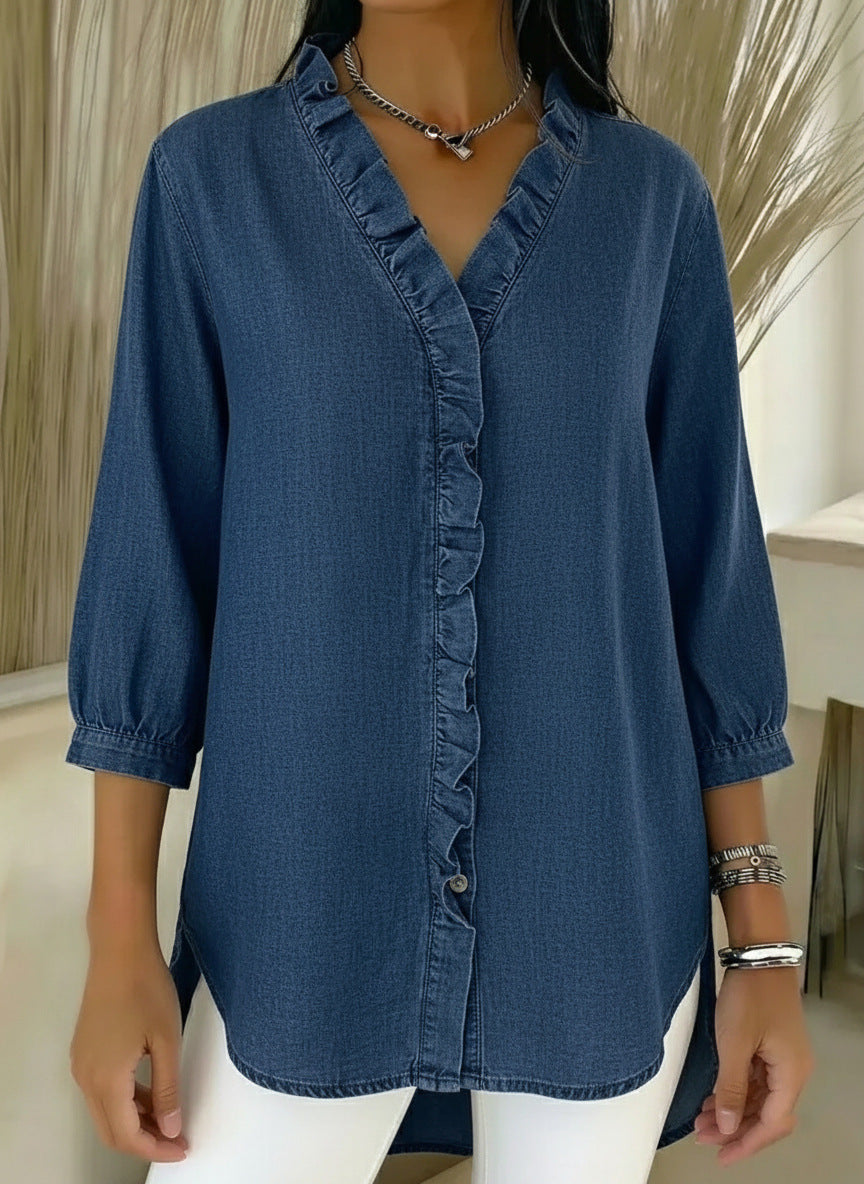 Camisa elegante con volantes