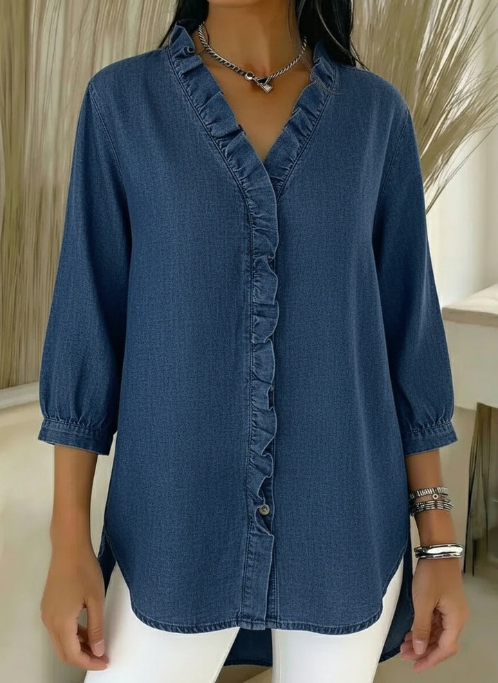 Camisa elegante con volantes