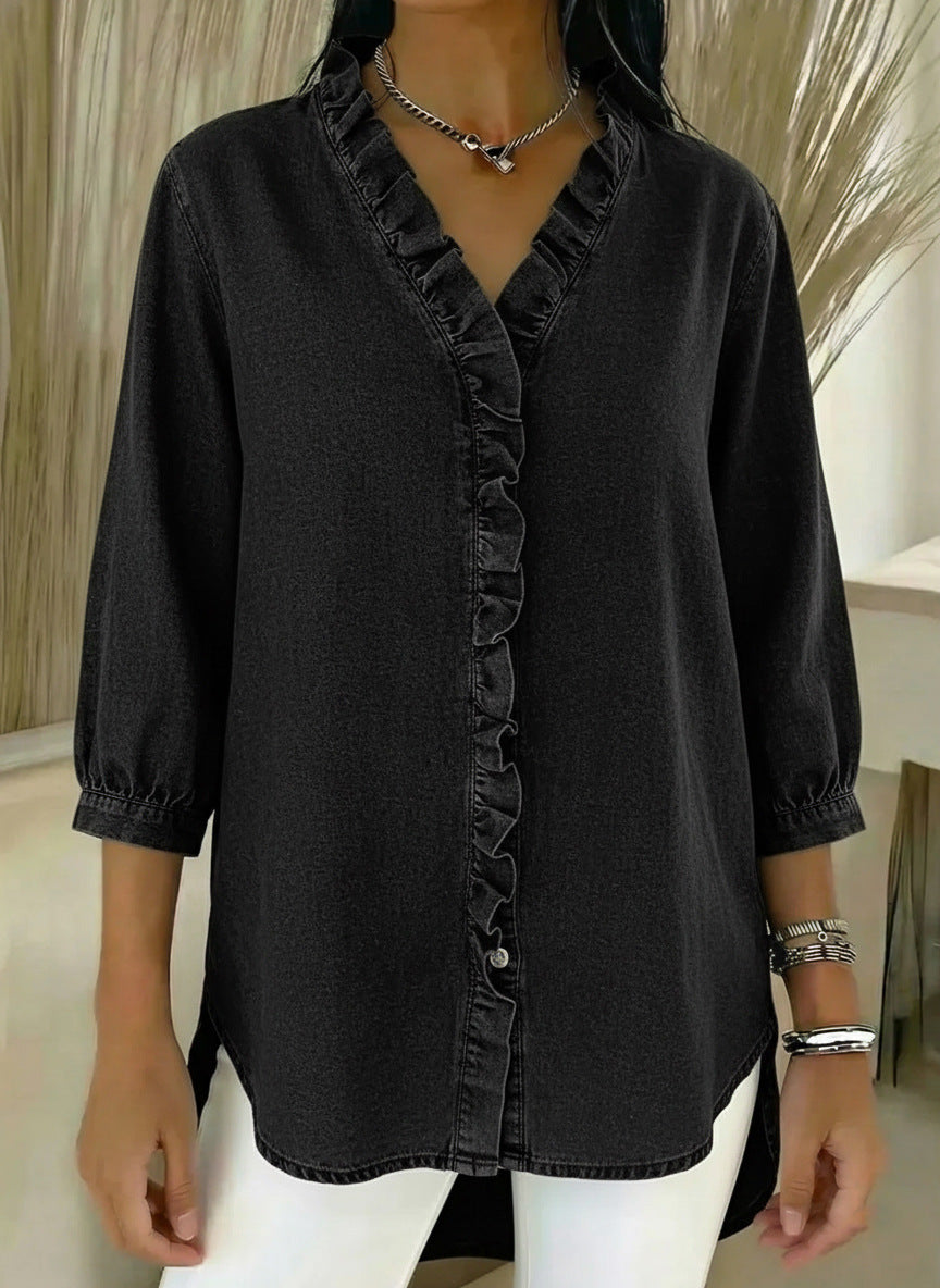 Camisa elegante con volantes