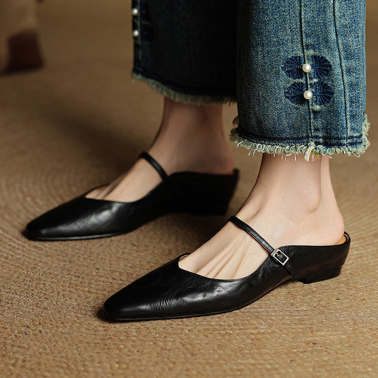Orella – mules de cuero auténtico