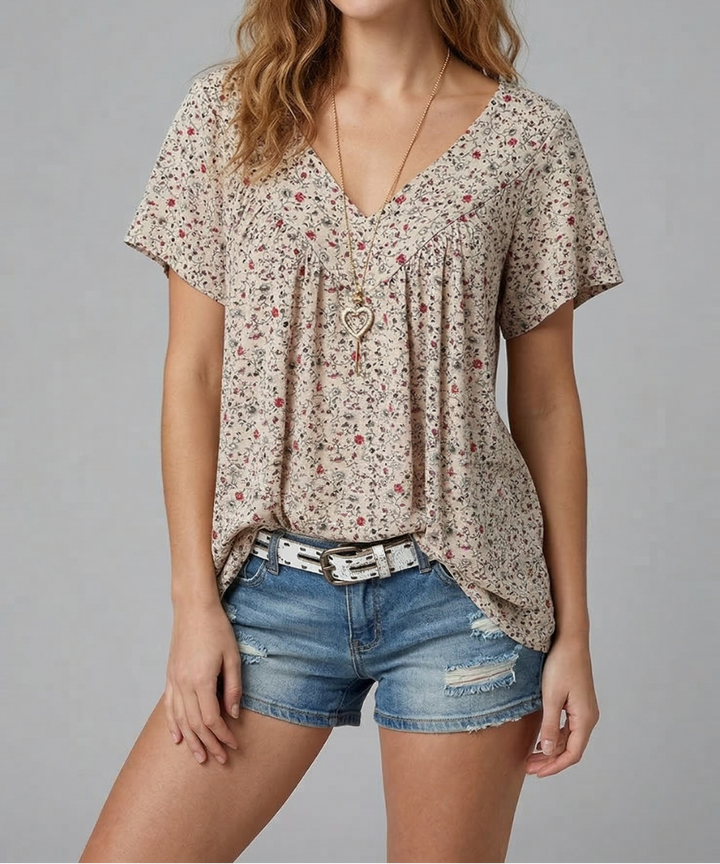 Trisha™ | Camiseta floral con escote en V
