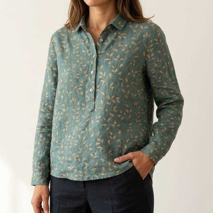 Seraphina™ | Blusa de Lino Atemporal con Estampado
