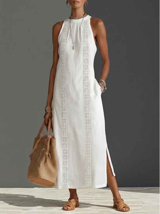 Jimena | Vestido Maxi Blanco de Encaje