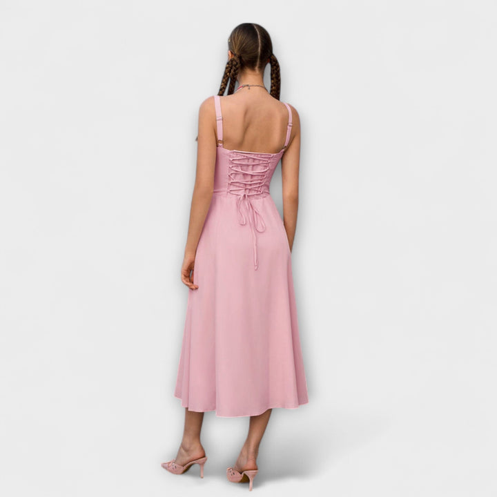 Nádež - Falda corta rosa con detalle de abertura
