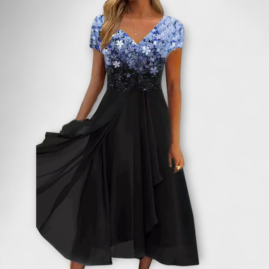 Lara - Vestido de noche de chiffon para mujer