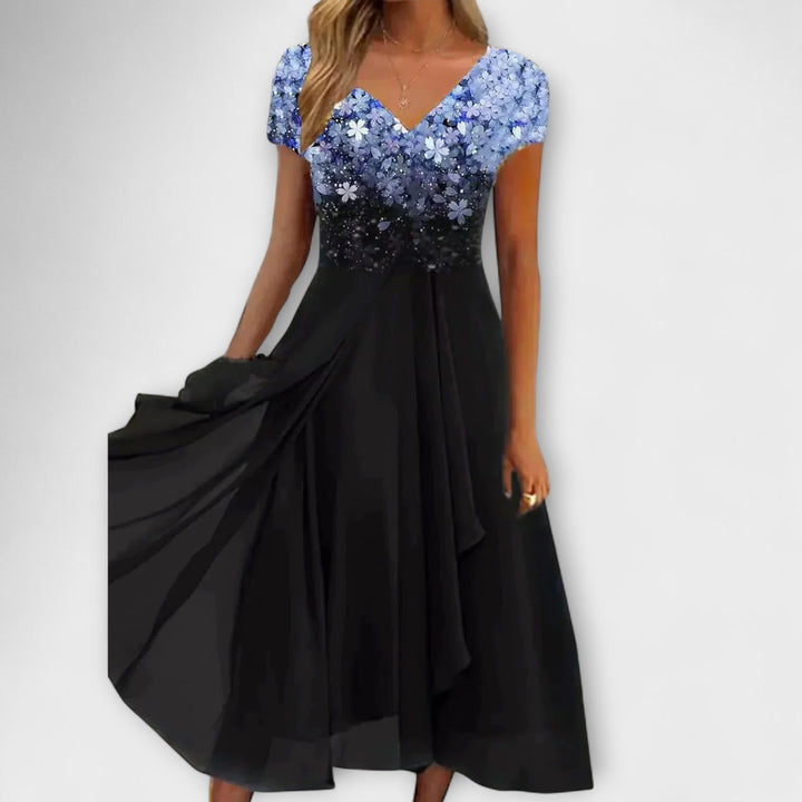 Lara - Vestido de noche de chiffon para mujer