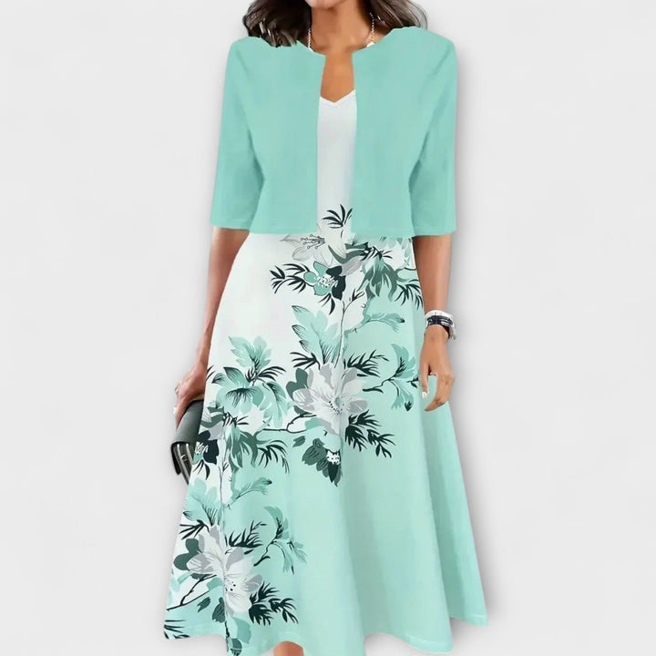 Vestido midi para mujer con blazer