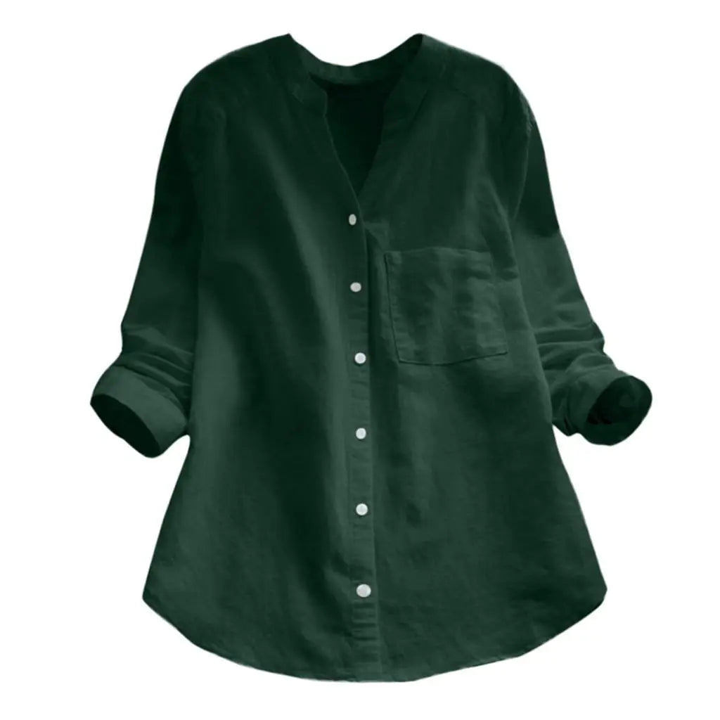 Otoño™ | Blusa unicolor con cuello en V
