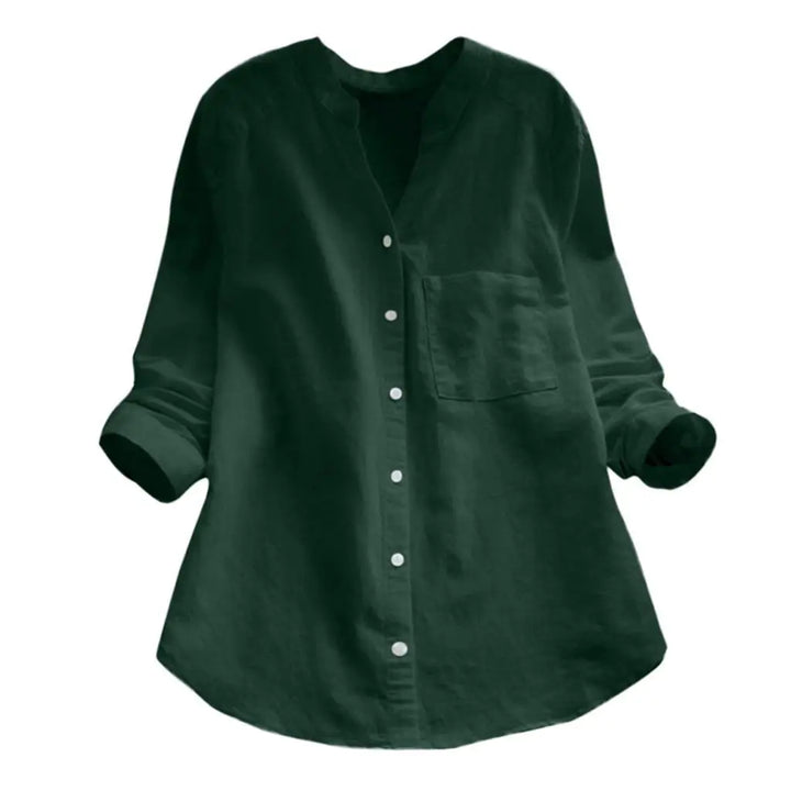 Otoño™ | Blusa unicolor con cuello en V