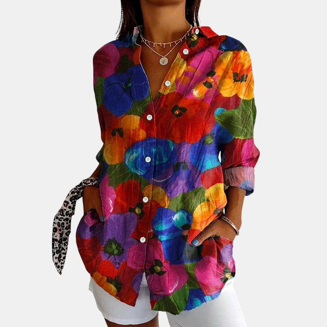 Nika – Blusa de verano con estampado vibrante