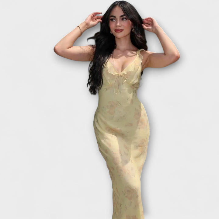 Patrón floral criptográfico Maxi vestido