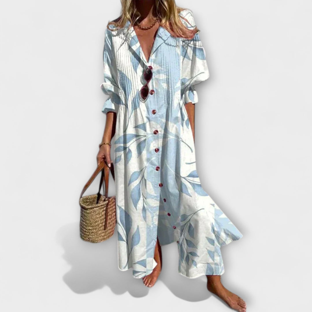 Lila - Vestido Maxi Halagador con Cubierta de Barriga
