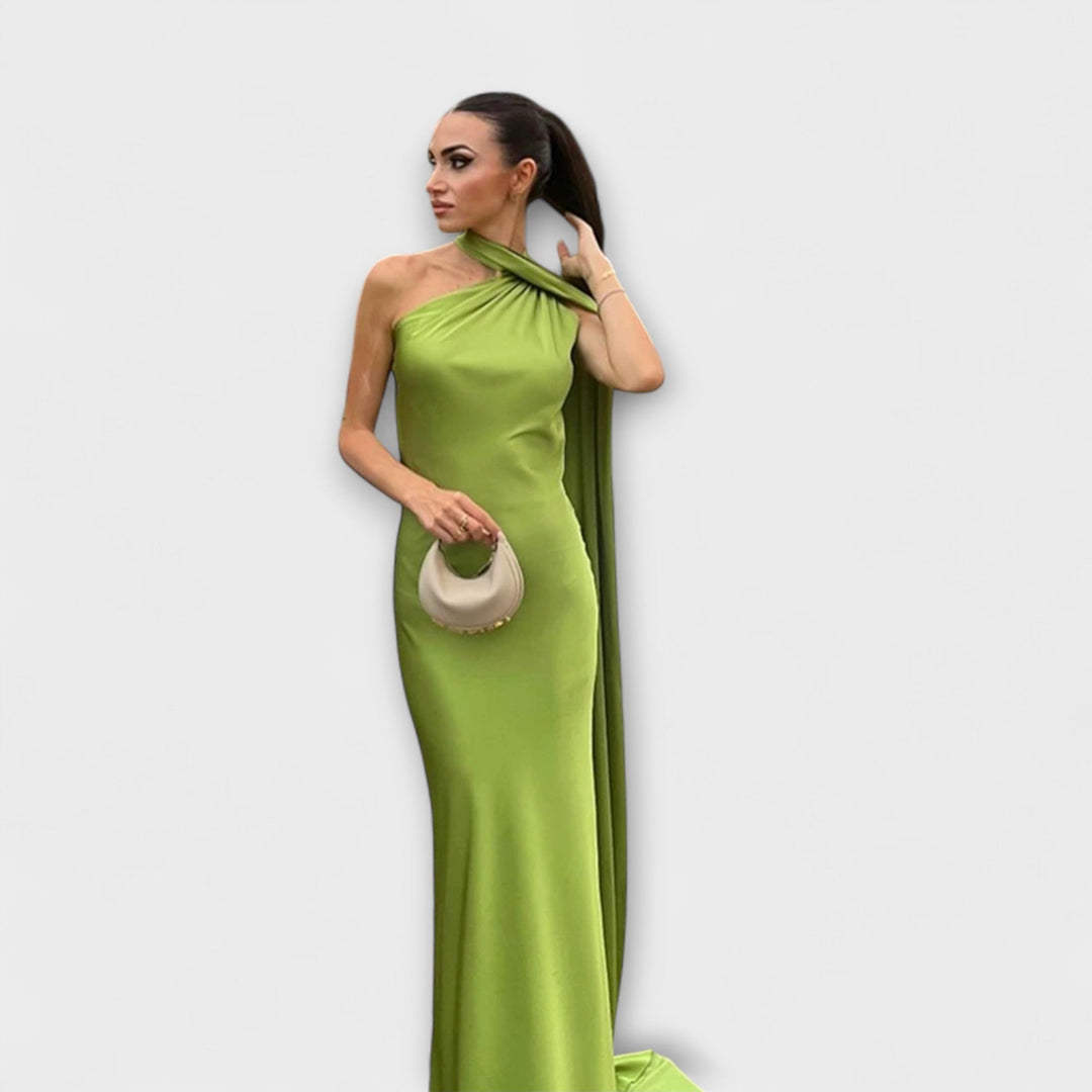 Vestido Maxi Šik con hombros al aire y atado al cuello