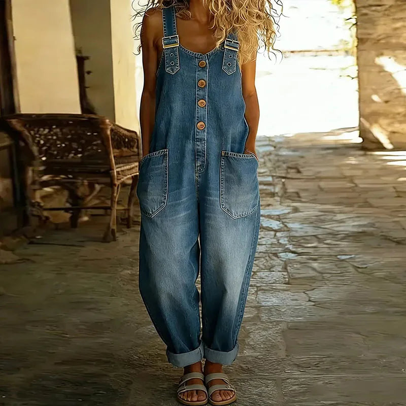 Mae™ | Pantalón de tirantes vintage en algodón suave
