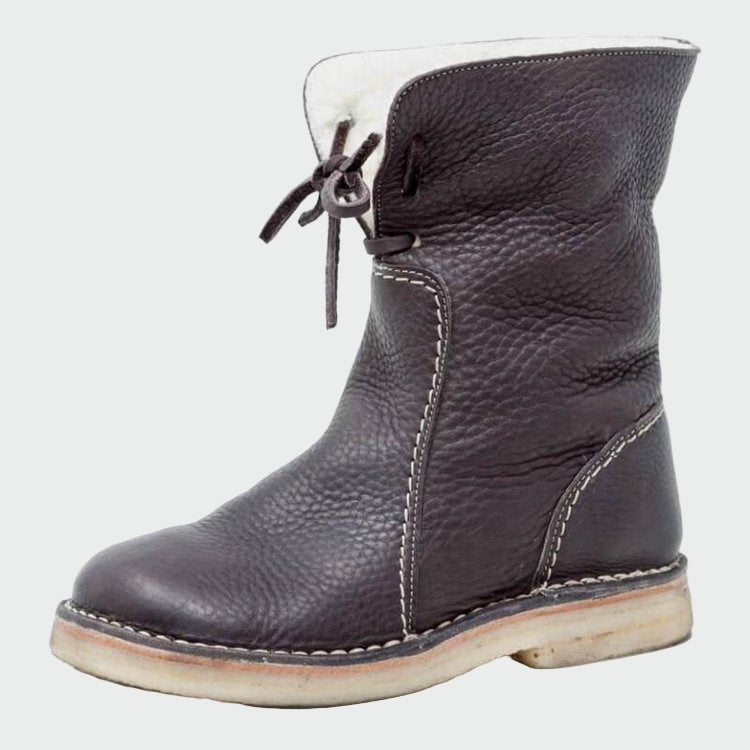 Botas de cuero impermeables con forro de lana