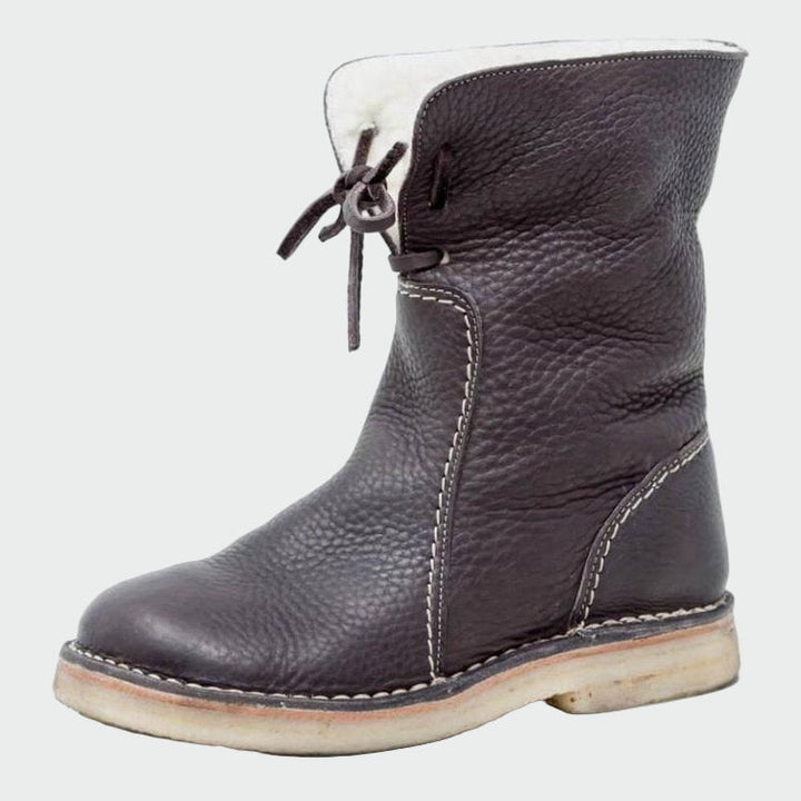 Botas de cuero impermeables con forro de lana