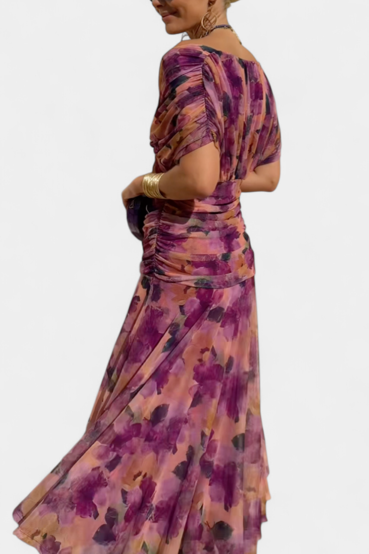 Florendra™ | Vestido Largo Floral Cuello V