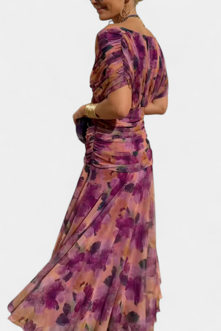 Florendra™ | Vestido Largo Floral Cuello V