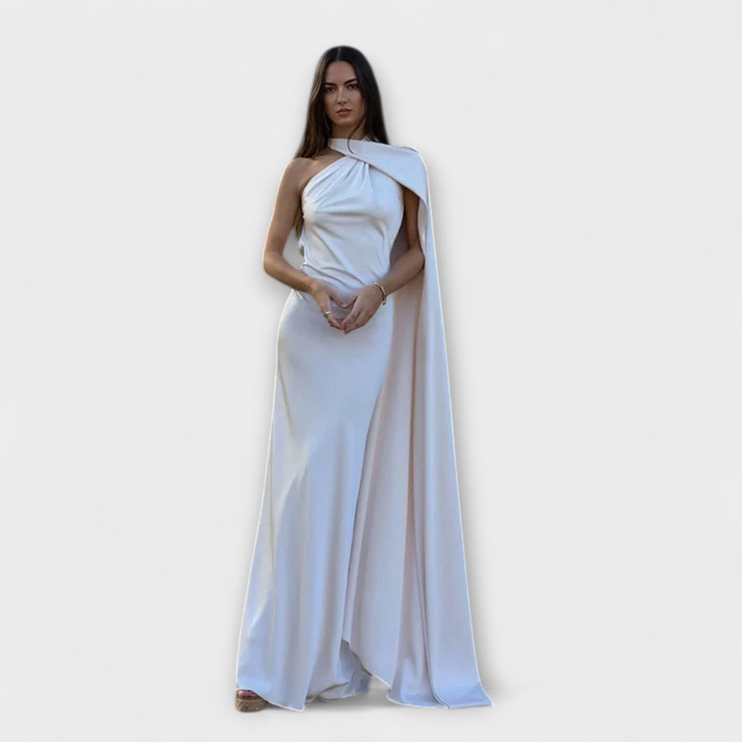 Vestido Maxi Šik con hombros al aire y atado al cuello