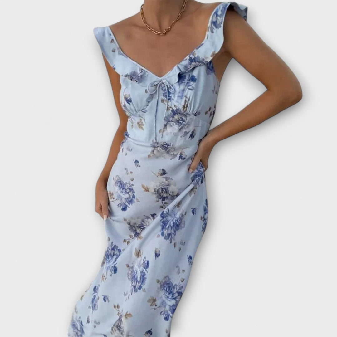 Patrón floral criptográfico Maxi vestido