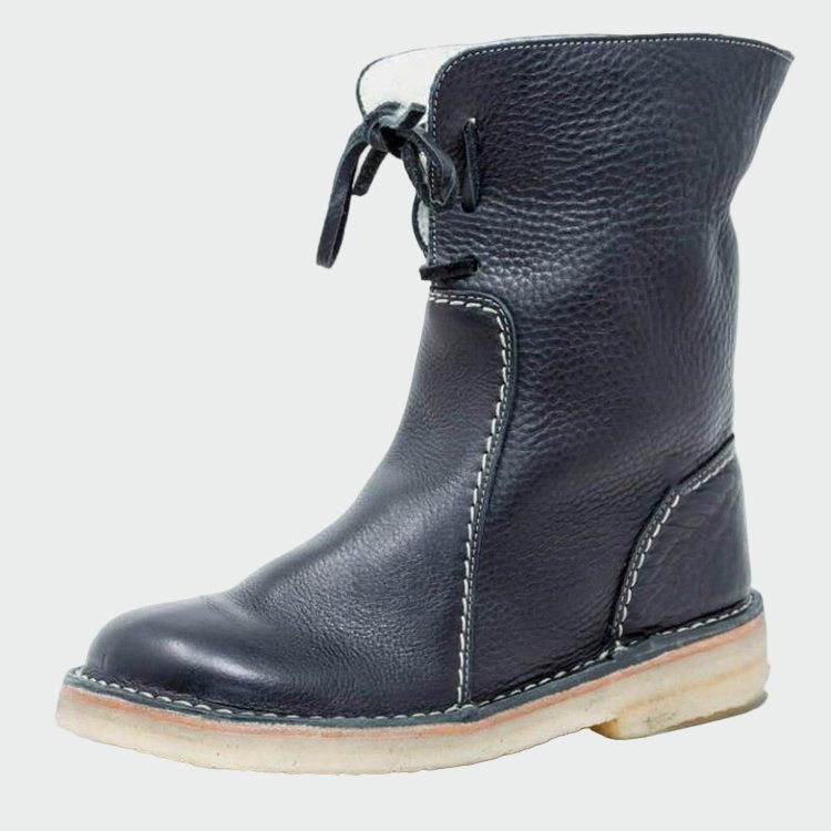 Botas de cuero impermeables con forro de lana