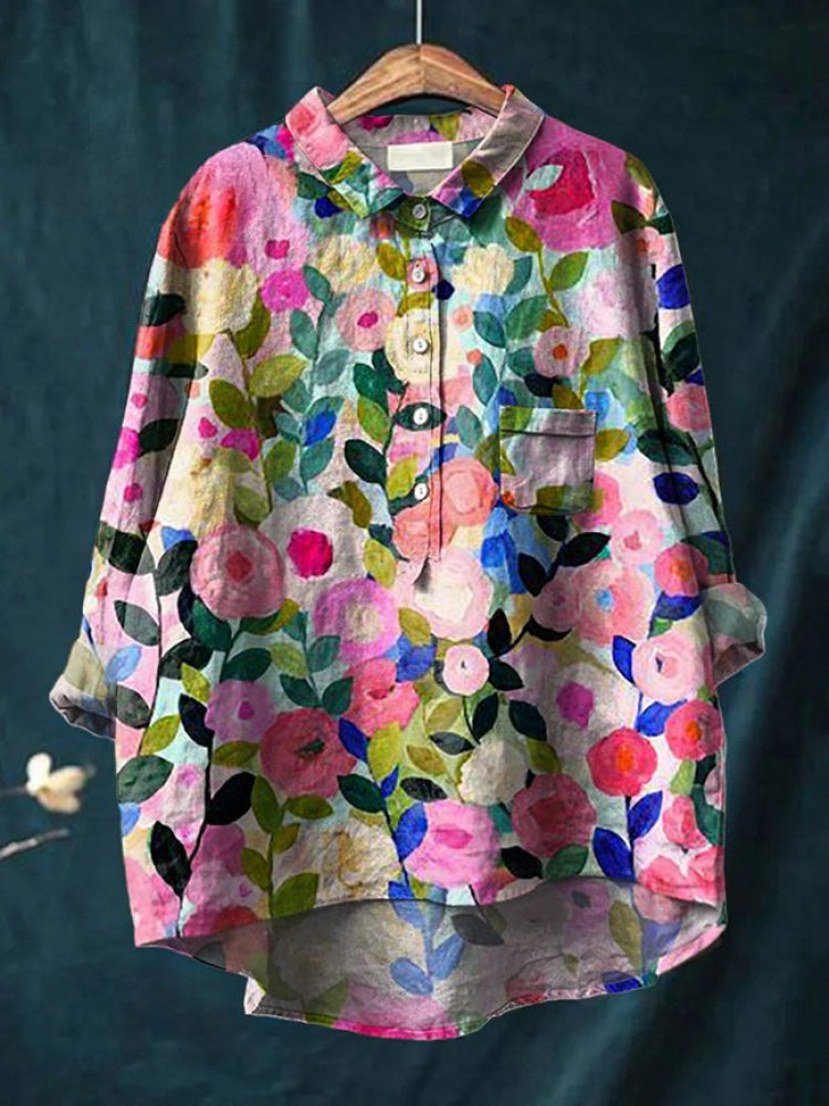 Seraphina™ | Blusa de Lino Atemporal con Estampado
